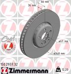 Tarcza hamulcowy prawa - ZIMMERMANN 150.2937.32 — zdjęcie 2