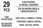 Zestaw Blokad Rozrządu 29 Elementów - YATO YATYT-06007 — zdjęcie 4