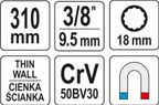 Klucz do Świec 18 MM x 300 - YATO YATYT-0818 — zdjęcie 4