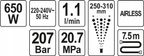 Agregat Malarski Hydrodynamiczny 650W - YATO YATYT-82560 — zdjęcie 5