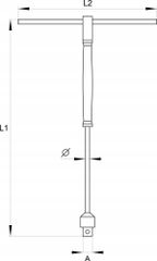 Adapter Typ-T z Obrotową Rączką 1/4 - YATO YATYT-1565 — zdjęcie 3