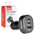 Szybka ładowarka samochodowa 85W QC3.0 PD65W PD20W 2x USB-C 1x USB-A - AMIO AMI04177