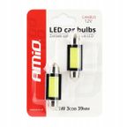Żarówki LED CANBUS COB3 Festoon C5W C10W C3W 39mm White 12V - AMIO AMI01640