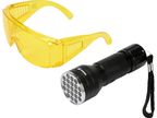 Zestaw latarka uv 21led i okulary - VOREL YAT82756