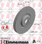 Tarcza hamulcowy lewa - ZIMMERMANN 150.2962.32 — zdjęcie 2