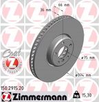 Tarcza hamulcowy prawa - ZIMMERMANN 150.2915.20 — zdjęcie 2