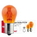 Żarówki halogenowe PY21W BA15s 24V 21W AMBER 10 szt. (E8) - AMIO AMI01005