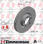 Tarcza hamulcowy prawa - ZIMMERMANN 460.4507.52 — zdjęcie 2