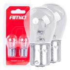 Żarówki halogenowe P21/5W BAY15D 12V 2szt. blister - AMIO AMI03353