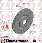 Tarcza hamulcowy prawa - ZIMMERMANN 460.1555.52 — zdjęcie 2