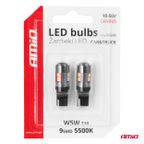 Żarówki LED CANBUS T10 W5W 9 SMD 3030 White 12V 24V 36V 48V - AMIO AMI04244 — zdjęcie 5