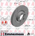 Tarcza hamulcowy lewa - ZIMMERMANN 460.4506.20 — zdjęcie 2