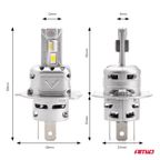 Żarówki samochodowe LED seria X2 H4/H19 6500K Canbus - AMIO AMI02972 — zdjęcie 3