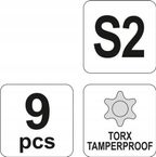 Zestaw Kluczy TORX 9szt. - YATO YATYT-0563 — zdjęcie 4