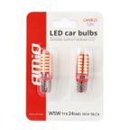 Żarówki LED CANBUS 24SMD 3014 T10e W5W SILCA White 12V - AMIO AMI01444 — zdjęcie 5