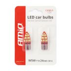 Żarówki LED CANBUS 24SMD 3014 T10e W5W boczne White 12V - AMIO AMI01285 — zdjęcie 5