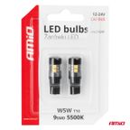 Żarówki LED CANBUS T10 W5W 9 SMD 3030 White 12V 24V - AMIO AMI04241 — zdjęcie 5