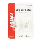 Żarówki LED STANDARD White W5W T10e COB 12V - AMIO AMI01441 — zdjęcie 5