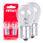 Żarówki halogenowe P21W BA15s 12V 2szt. blister - AMIO AMI03351