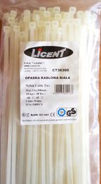 Opaska kablowa biala 300 x 3,6 opa.100sz - LICENT LICCT36300
