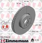 Tarcza hamulcowy lewa - ZIMMERMANN 150.2936.20 — zdjęcie 2