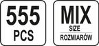 Zestaw Zawleczek Prostych 555 szt. Mix - YATO YATYT-06873 — zdjęcie 5
