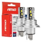 Żarówki samochodowe LED seria H-mini H4/H19 6500K Canbus - AMIO AMI03331