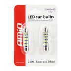 Żarówki LED STANDARD 3014 15SMD Festoon C5W C10W C3W 39mm White 12V - AMIO AMI01091 — zdjęcie 3