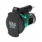 Gniazdo elektr euro 12/24v 20a max - CARMOTION CRM63225