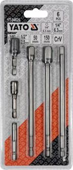 Adapter hex do nasade-1/4, 3/8, 1/2 6szt - YATO YT-04629 — zdjęcie 2