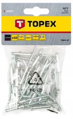 Nity aluminiowe 4.8 x 10 mm, 50 szt. - TOPEX TPX43E502