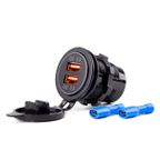 Wodoodporna ładowarka z gniazdami 2x USB 12V 24V MOD-05 - AMIO AMI02855