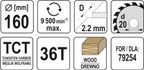 Tarcza TCT do Drewna 160x36TX20MM - YATO YATYT-60577 — zdjęcie 3