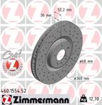 Tarcza hamulcowy lewa - ZIMMERMANN 460.1554.52 — zdjęcie 2