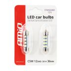 Żarówki LED STANDARD 3014 12SMD Festoon C5W C10W C3W 36mm White 12V - AMIO AMI01090 — zdjęcie 3