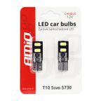 Żarówki LED CANBUS 4SMD 5730 T10 W5W White - AMIO AMI01630 — zdjęcie 5