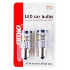 Żarówki LED CANBUS 3020 24SMD 1156 BA15S P21W R10W R5W White 12V 24V - AMIO AMI02797 — zdjęcie 3