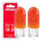 Żarówki halogenowe T10 W5W W2.1x9.5d 12V 2szt. blister - AMIO 03347