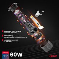 Żarówki samochodowe LED seria PL Lens H7 soczewka 6000K Canbus - AMIO 03668 — zdjęcie 2