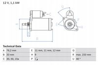 Rozrusznik vw 1,4-2,0 golf 82- - BOSCH 0 986 018 200