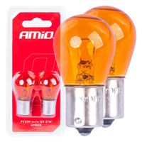 Żarówki halogenowe PY21W BAU15S 12V POMARAŃCZOWE 2szt. blister - AMIO AMI03352