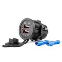 Wodoodporna ładowarka z gniazdami 2x USB 12V 24V MOD-03 - AMIO AMI02853