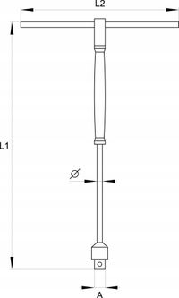 Adapter Typ-T z Obrotową Rączką 1/4 - YATO YATYT-1565 — zdjęcie 3