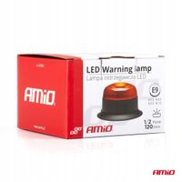 Lampa ostrzegawcza błyskowa mini kogut 18 LED śruby R65 R10 12V 24V W213b - AMIO AMI02926 — zdjęcie 4