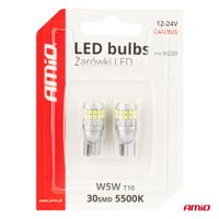 Żarówki LED CANBUS T10 W5W 30SMD 2016 White 12V 24V - AMIO AMI04233 — zdjęcie 5