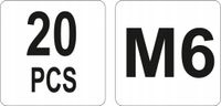 Nitonakretki stalowe m6, 20szt - YATO YATYT-36473 — zdjęcie 3