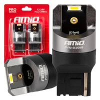 Żarówki LED FULL CANBUS W21W 2SMD 7440 WHITE - AMIO AMI03599