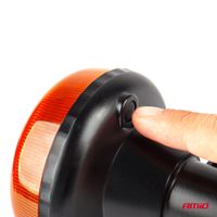 Lampa ostrzegawcza błyskowa mini kogut 18 LED R65 R10 12V 24V W21p - AMIO AMI02922 — zdjęcie 4