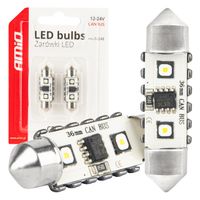 Żarówki LED CANBUS Festoon C5W 2SMD 3838 36mm White 12V 24V - AMIO 04248