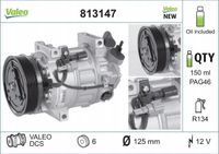 Sprężarka Klimatyzacji Renault Laguna - VALEO 813147 — zdjęcie 2